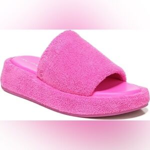 NWOT Circus by Sam Edelman Latasha Pink Terry Wedge Slide Sandals 7